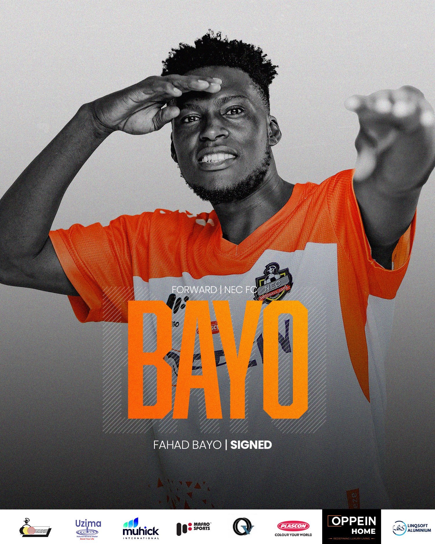 Fahad Bayo Joins NEC FC on Two-Year Contract